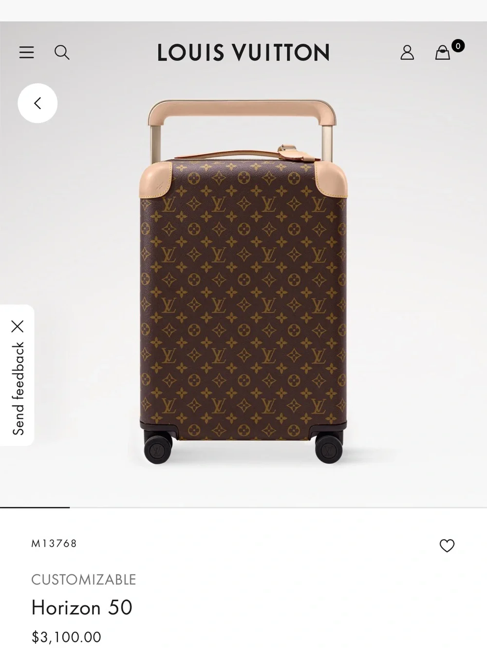 Louis Vuitton Horizon 50 Monogram Spinner Carry-On in Brown and Tan